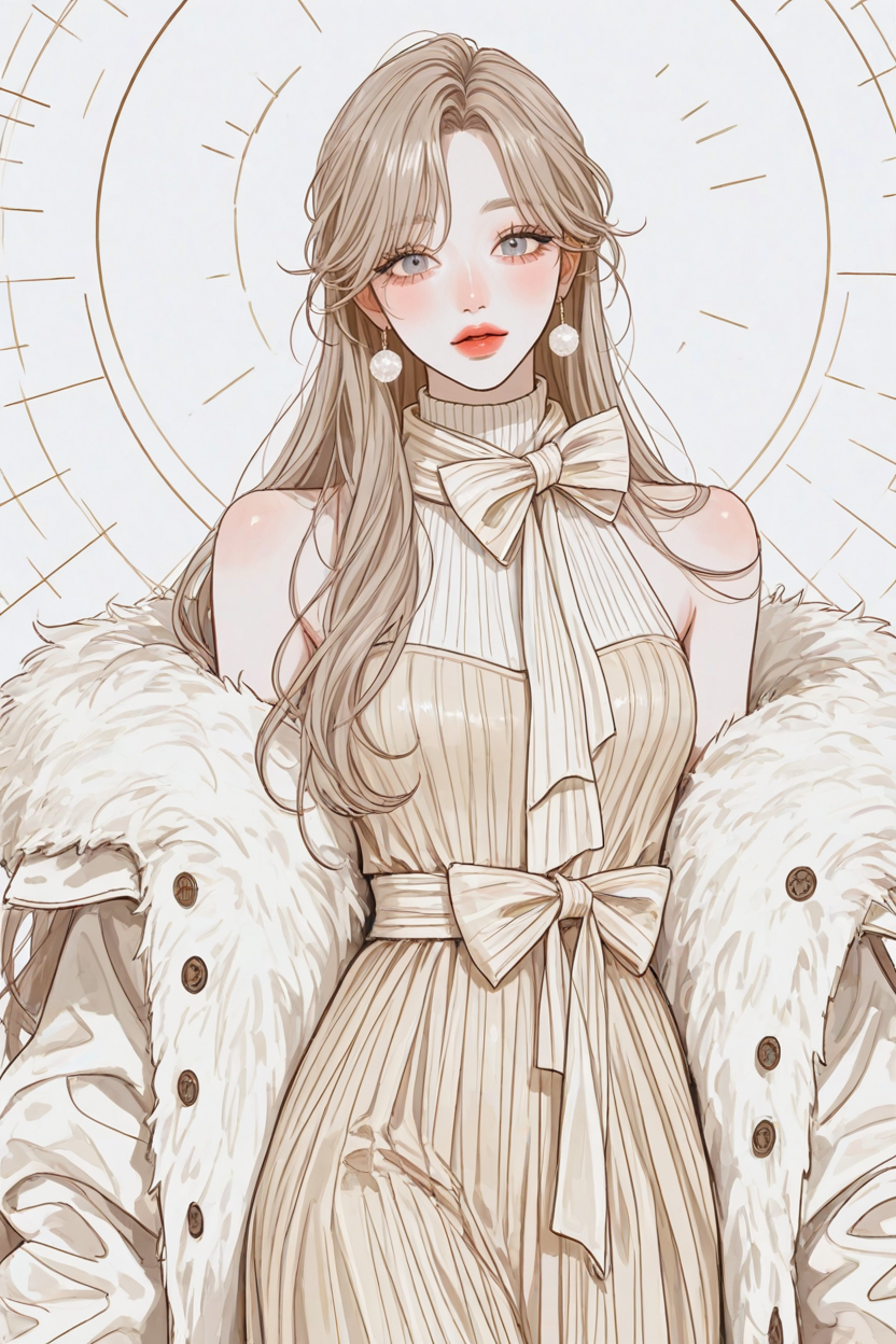 高領削肩長洋裝