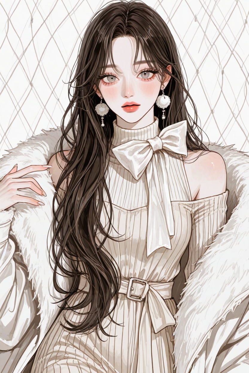 高領削肩長洋裝